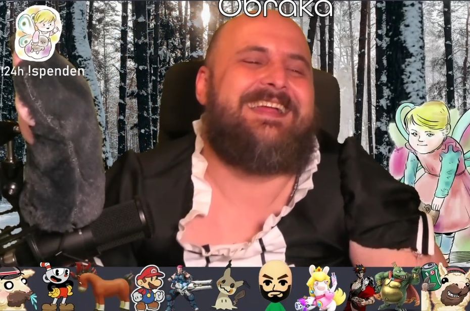 Screenshot von 24h Gamingaktion Andreas Rodler im Dienstmädchenkostüm