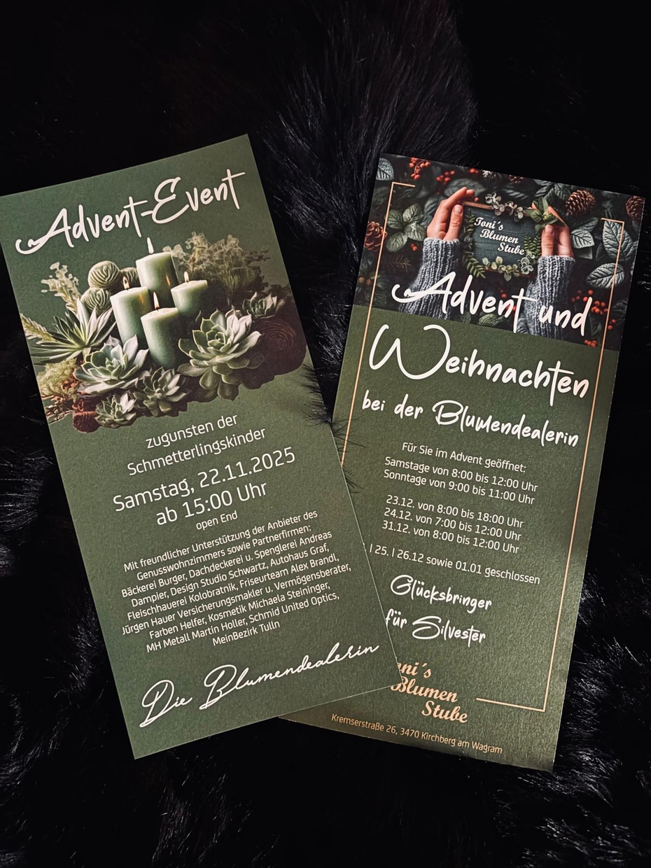 Einladung Adventfeier Tonis Blumenstube