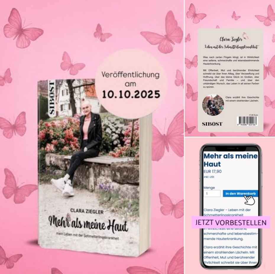 Fotocollage zur Bewerbung von Claras Buch