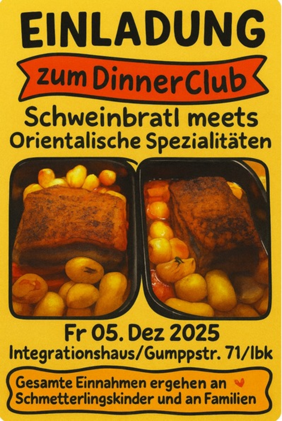 Einladung Charitydinner Dinnerclub Innsbruck