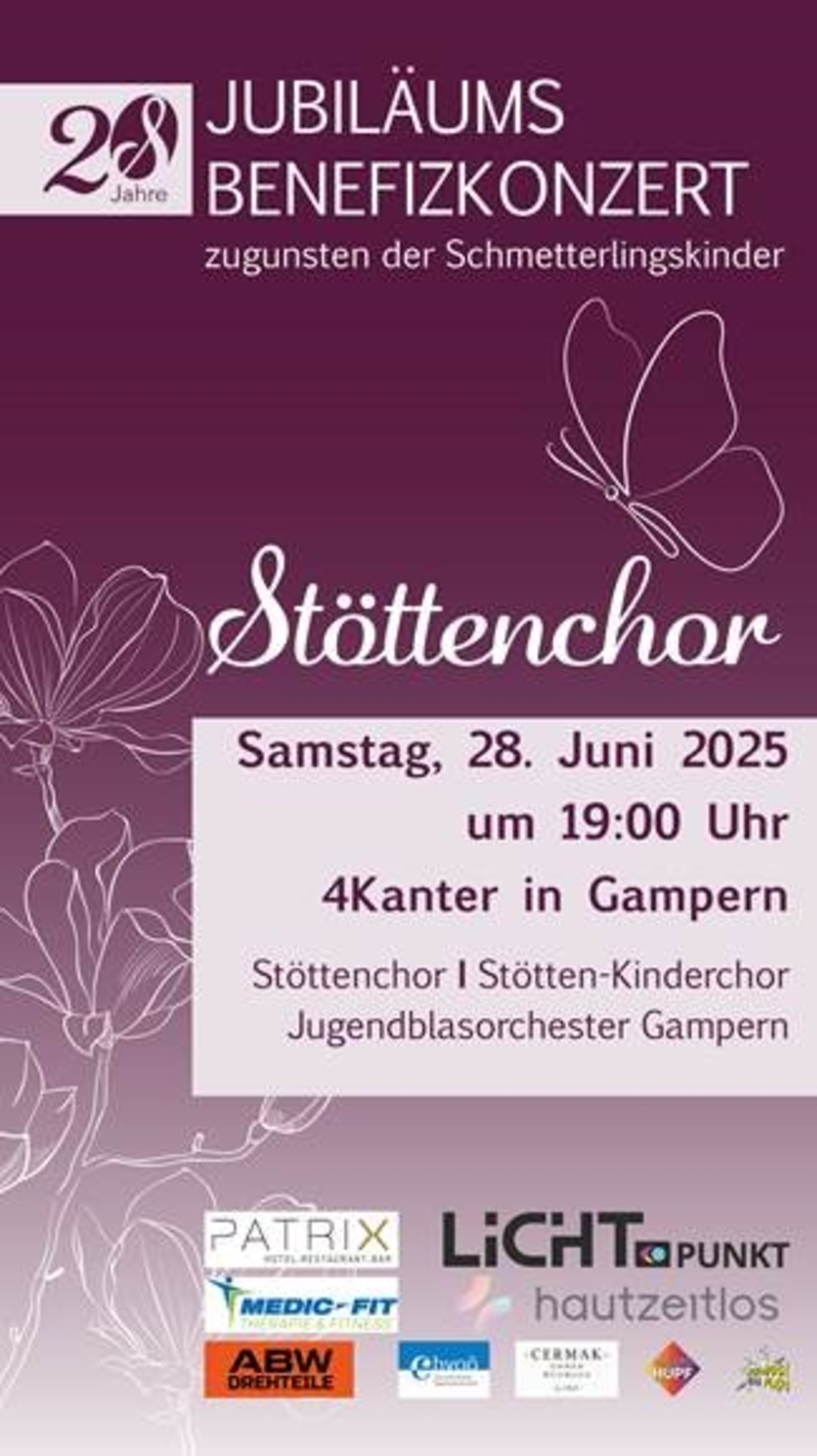 Einladungsfolder Jubiläumskonzert Stöttenchor