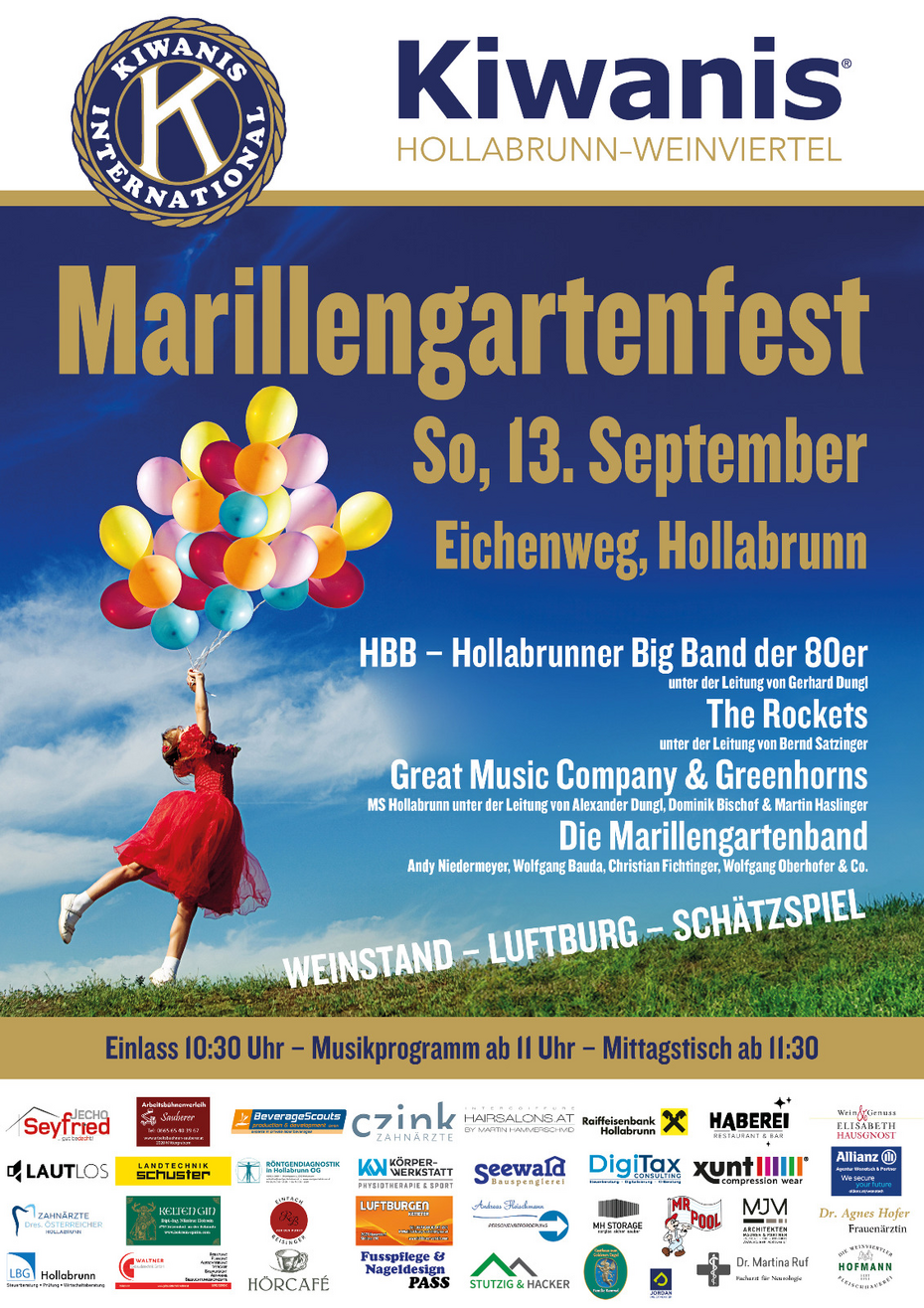 Einladungsplakat Marillengartenfest Hollabrunner Kiwanis