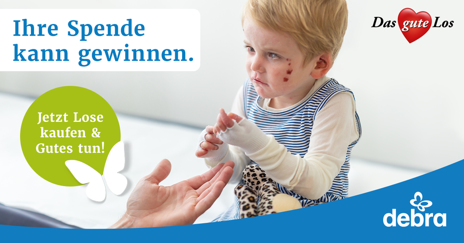 Plakat mit Schmetterlingskind in Verbänden