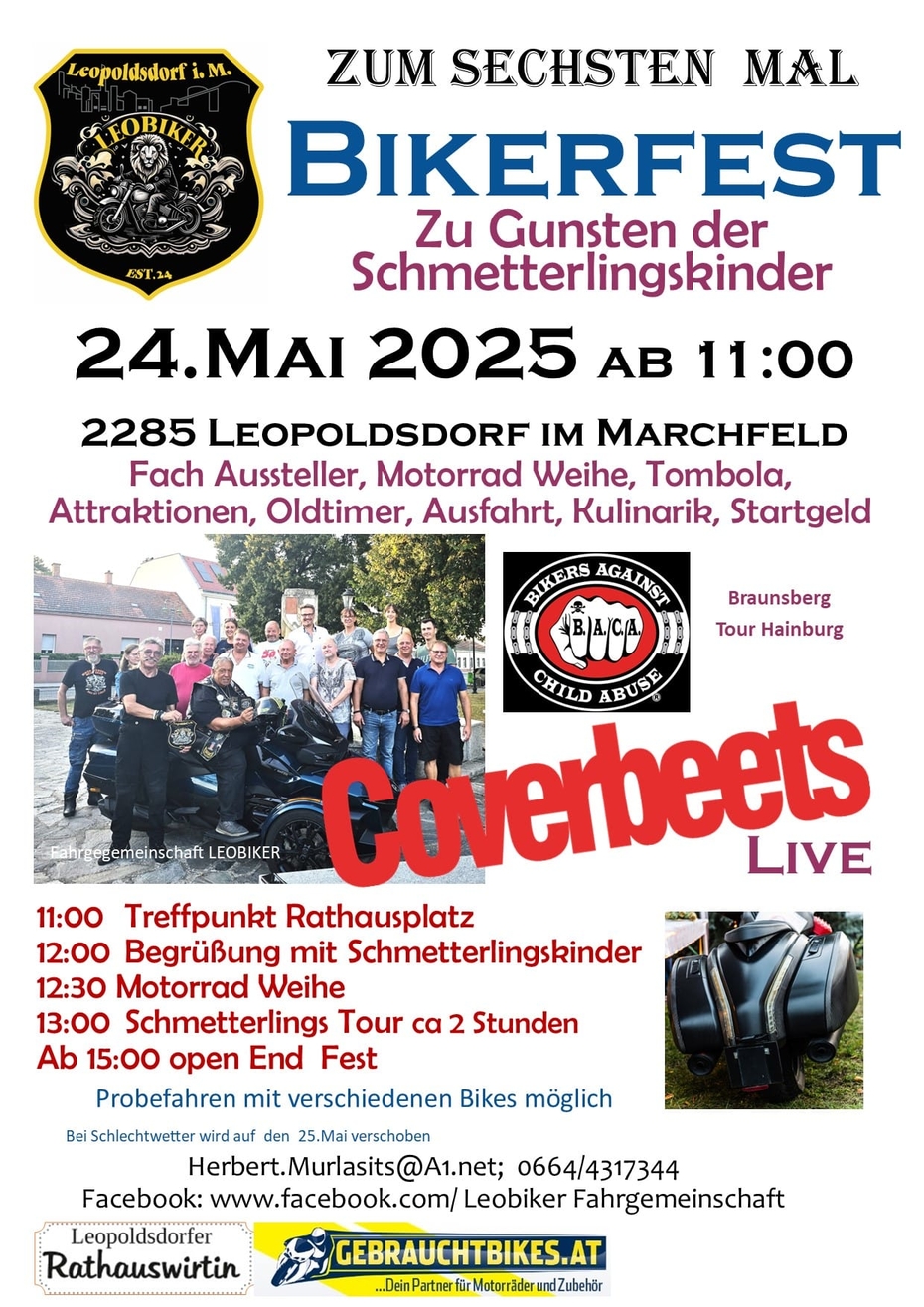 Einladung zum 6. Bikerfest in Leopoldsdorf