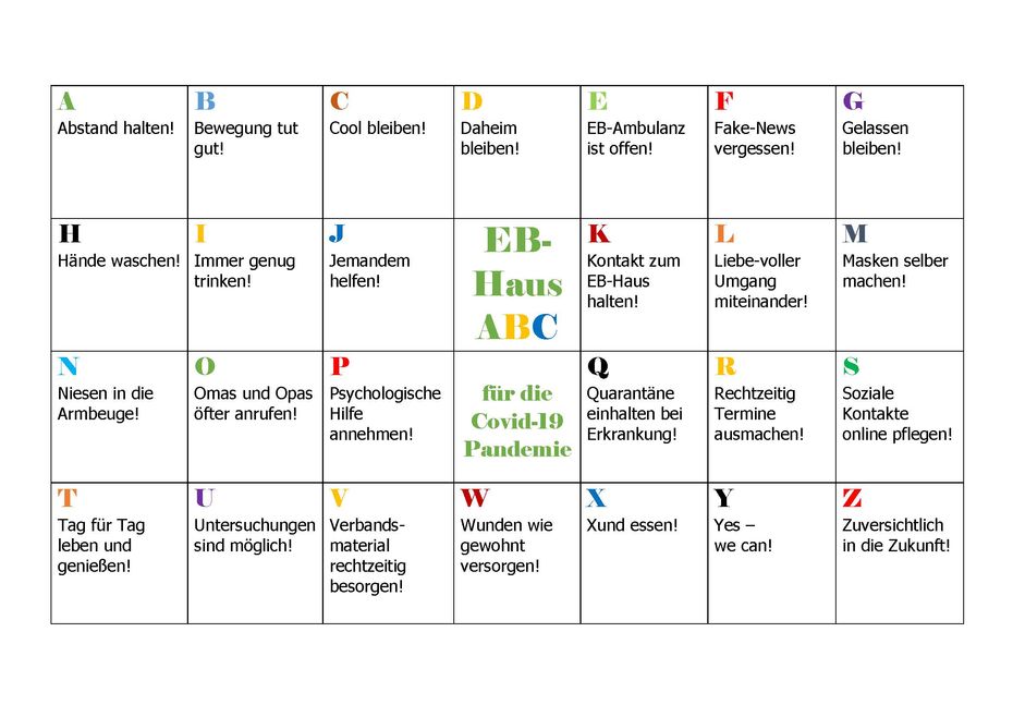 EB-Haus ABC zur Corona-Pandemie