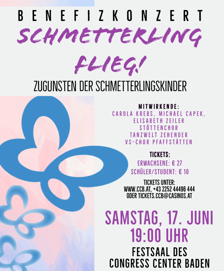 Plakat zum Konzert Schmetterling flieg
